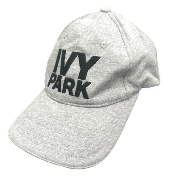 Ivy Park Stacked Logo Gray Embroidered Adjustable Strapback Baseball Cap Hat OS - Picture 1 of 4